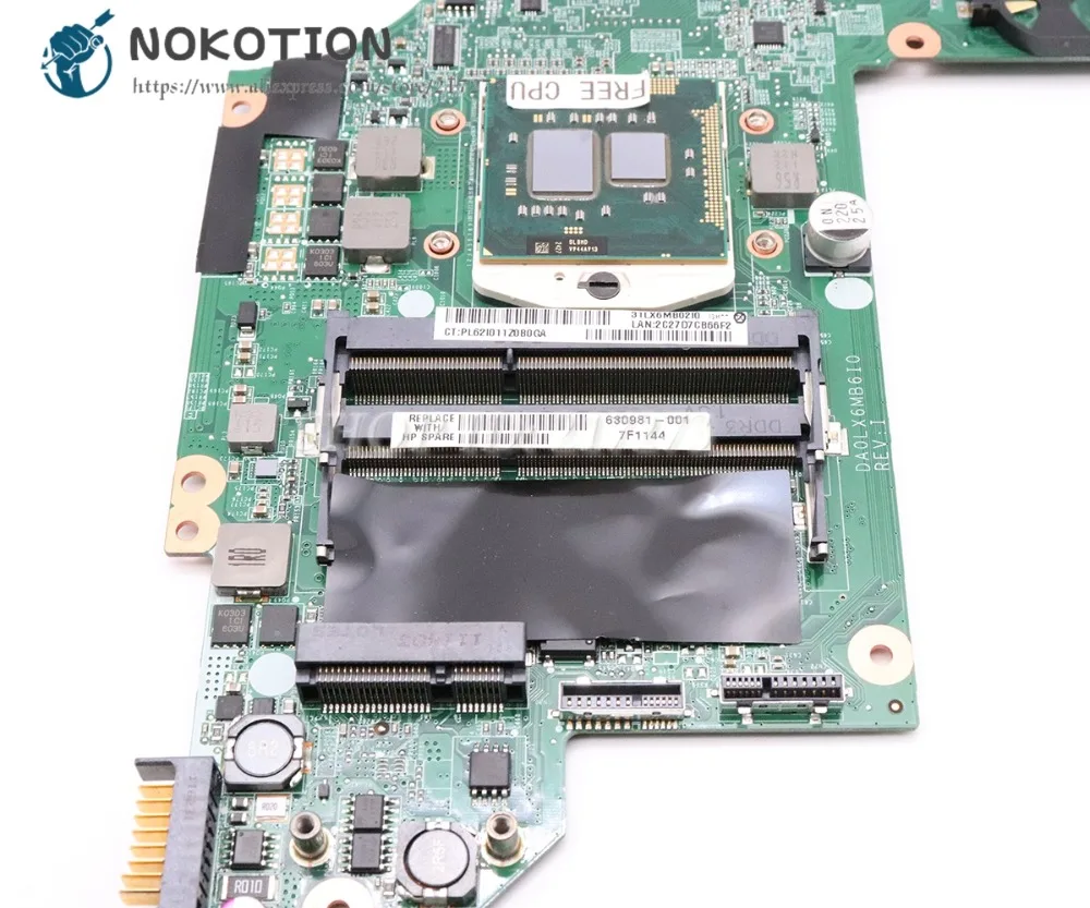 NOKOTION DA0LX6MB6F2 615308-001 630981-001 аккумулятор большой емкости для hp павильон DV7 DV7T DV7-4000 Материнская плата ноутбука HM55 DDR3 HD5650M Процессор