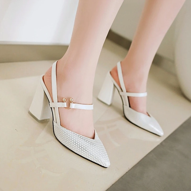 pointed toe block heel sandals