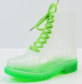

sunnyeverest girls rain boots women shoes waterproof lace up colorful pvc sweet 36-40