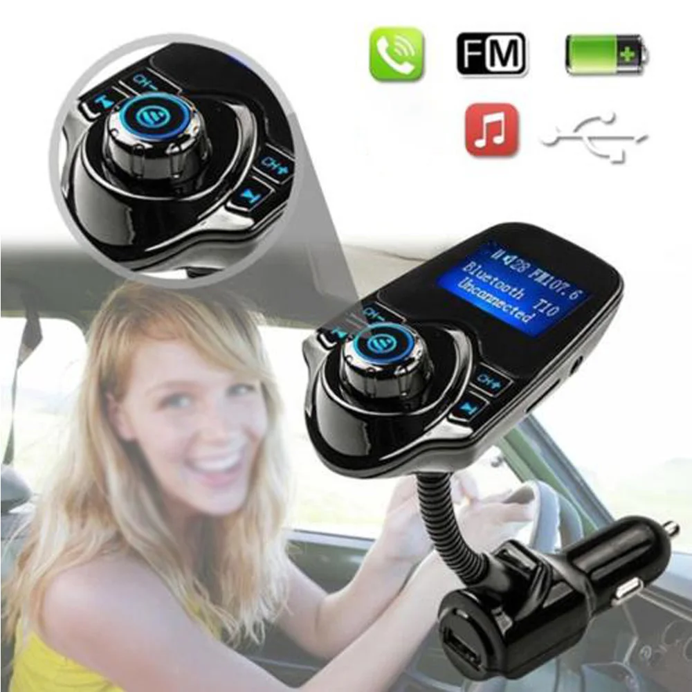Useful Bluetooth Hands-free Car Kit FM Transmitter MP3 USB Car Charger