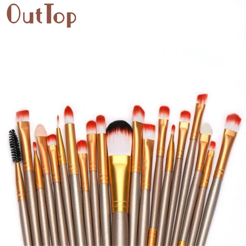 

20 pcs Set Women Fashional Makeup Brush Set tools Make-up Toiletry Kit Wool Make Up Brush Set Freeshipping 40p1215