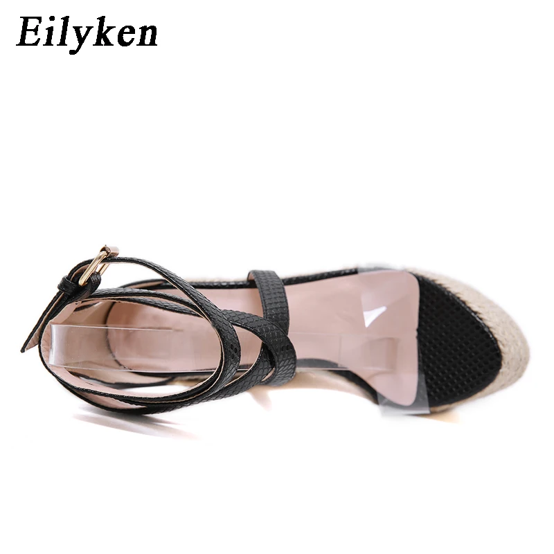 Eilyken New Serpentine Women Summer Platform Sandals Open Toe High Heels Wedge Casual Ankle Buckle strap Shoes Plus Size 35-42