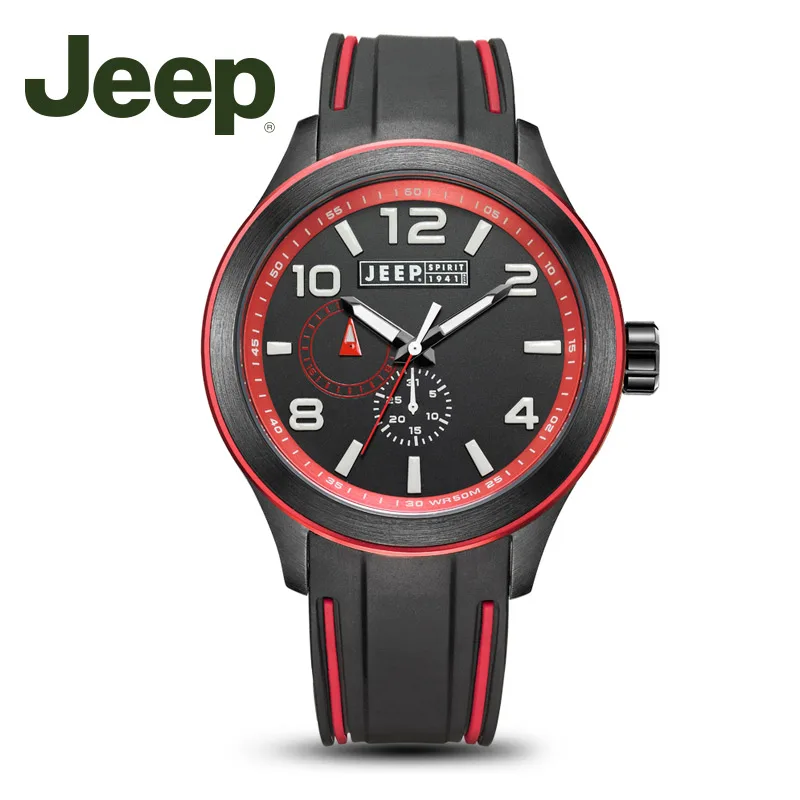 

Jeep Original Men Watch Quartz Water Resistant Silicone Band Watch 24-hour Time Display Men's Watch JPS80103