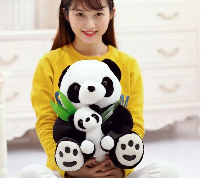 big plush panda toy lovely panda mother&baby doll gift about 50cm 2702