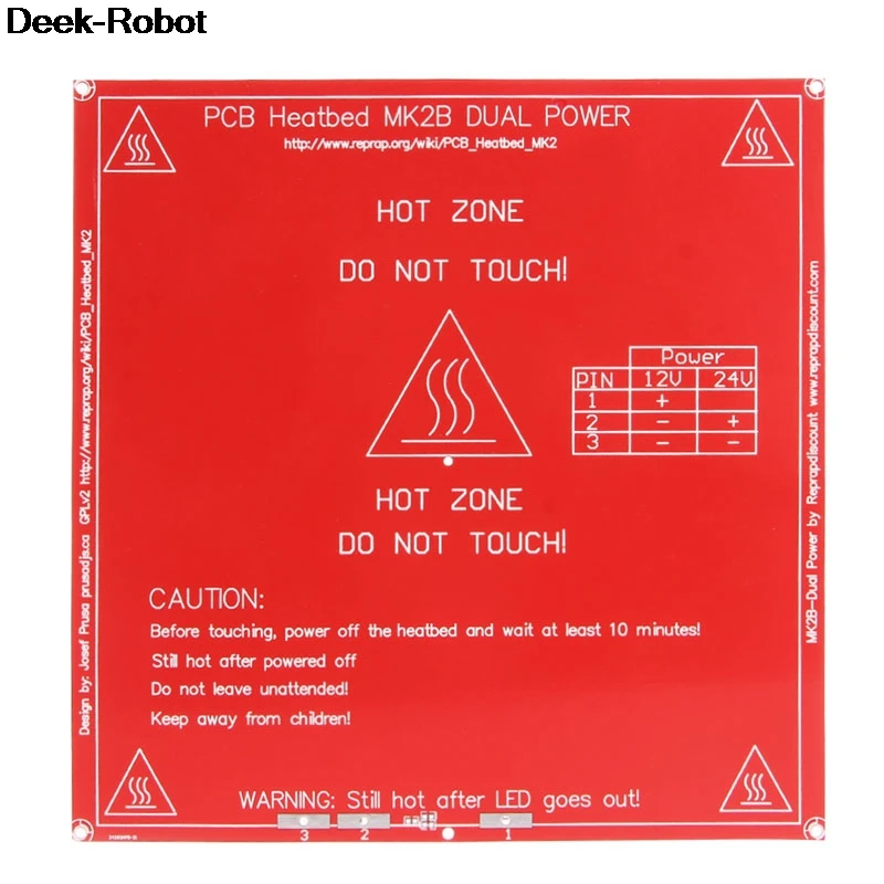 

3D Printer PCB Heatbed MK2B Heat Bed 12/24 Dual Power Hot Plate Module 214x214mm