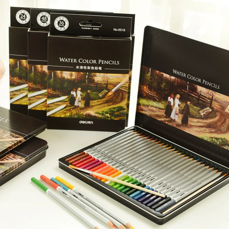 Watercolor Color Pencil 24/36/48/72 Watercolor Pencil Soluble Color