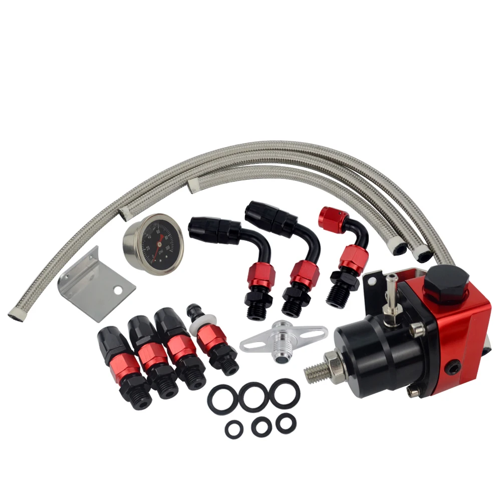 WLR RACING черный и красный Универсальный fpr AN6 фитинг EFI регулятор давления топлива