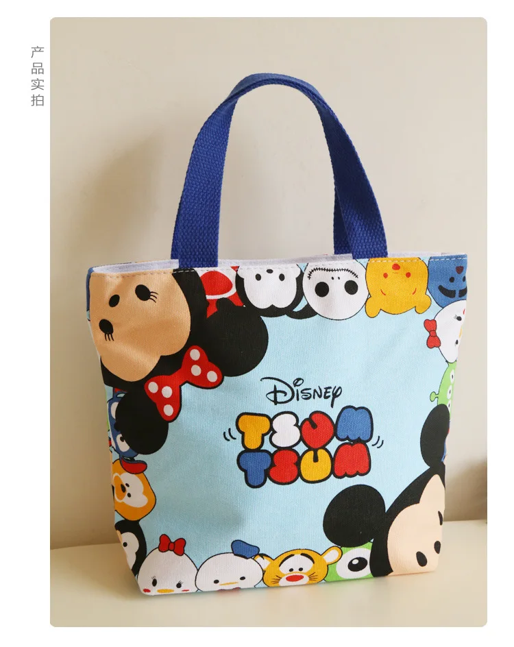 Disney мультфильм портативный из парусины сумка для ланча леди ткань сумка Микки Маус Минни мешок студенческий инструмент мешок для мелких предметов сумки ЦУМ
