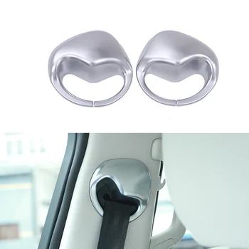 

2pcs Chrome ABS Front Seat safty belt Pillar Case Frame Cover Trim For Land Rover Discovery 5 LR5 2017-2018
