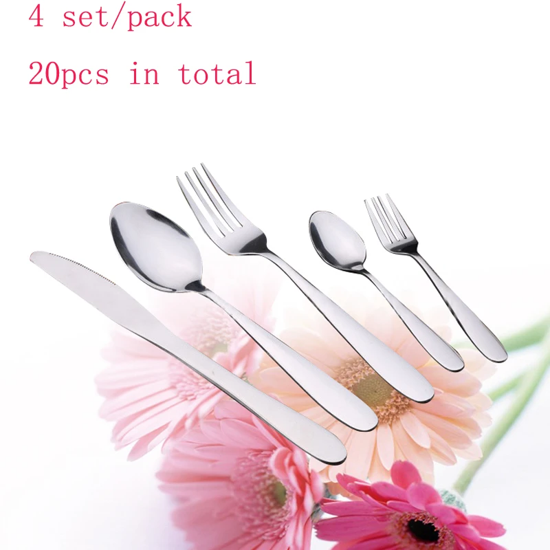 

Flatware Set 20 Piece for 4 people - Durable Forks, Spoons and Knifes - Flatware Set in Gift Box Free Shipping