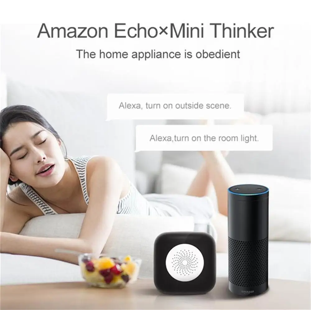 Geeklink Smart home Remote Control Siri Voice Controller Mini Thinker WIFI+ IR+RF Work with Amazon Alexa Google Home Automation