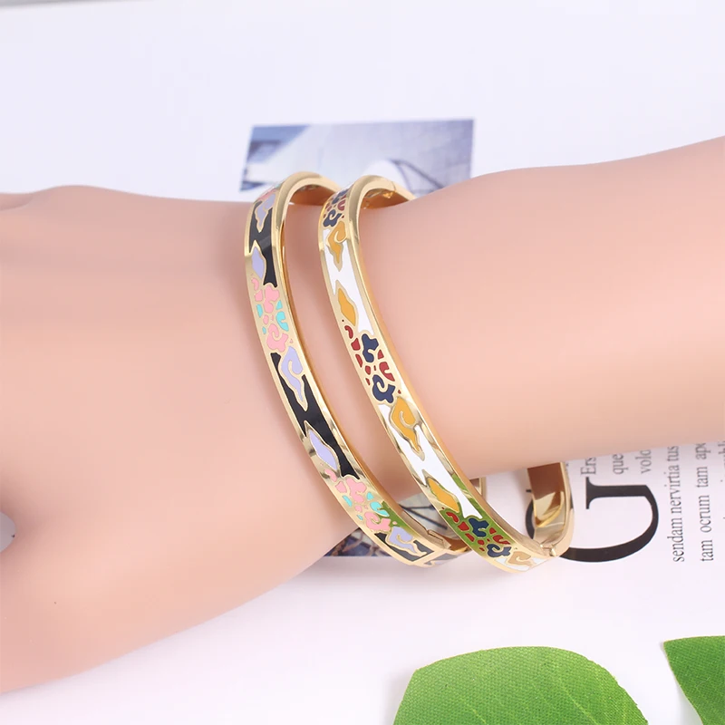 Браслет femme charms Открытый браслет Этнические Красочные эмалированные ювелирные