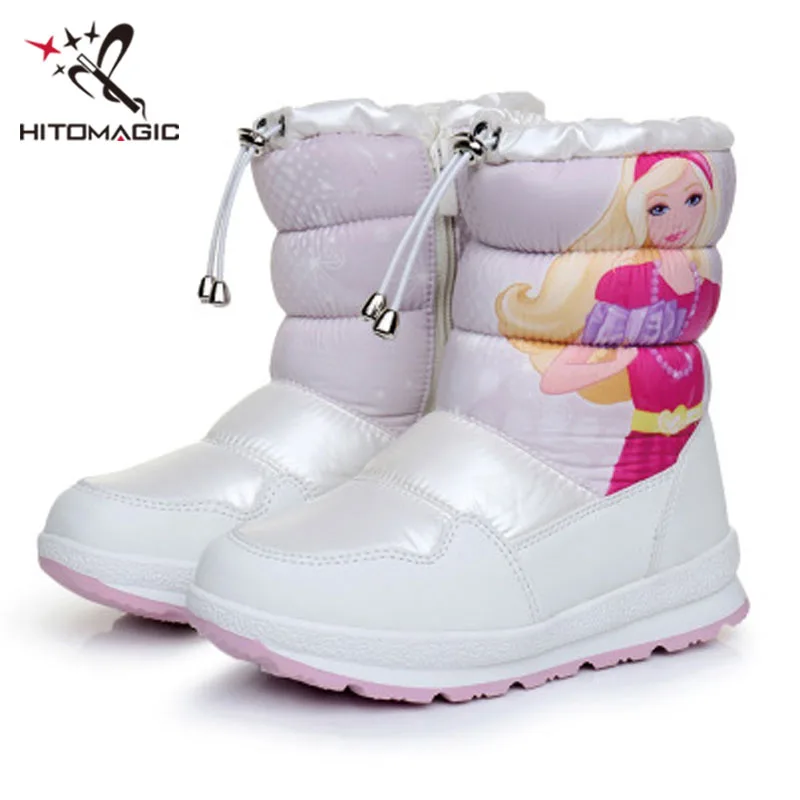 HITOMAGIC Girls Snow Boots Kids Snowshoes For Children Felt Rubber