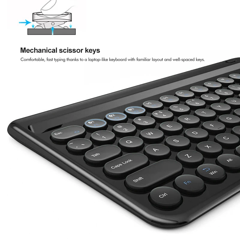  [] B.O.W Slim Mini Bluetooth Wireless Keyboard for Tablets & Smartphones Built in 800 mAh batteryPo