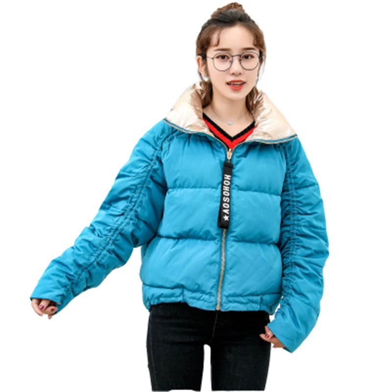 

New Winter Women's Oversize Loose short down jacket female Down Coat Warm loose Women's down jacket on both sides Outwear J922