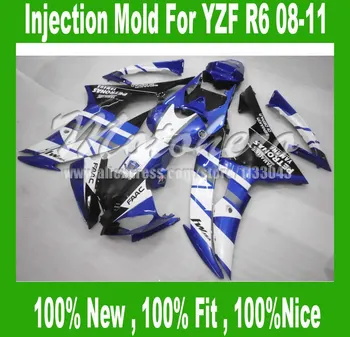 

Injection mold for Yamaha YZF R6 2008 2009 2010 2011 YZFR6 08 09 10 11 YZF600 R6 08 09 10 11 fairings kit blue white black #42ss