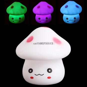 

Romantic Nightlight 7 Color Changing Mushroom Light LED Lamp Nightlight Romantic Plastic Home Decor