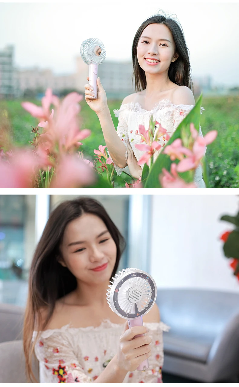 Mini Ventilador USB Fan Rechagable Portable Phone Holder Handheld Makeup Mirror USB Cooling Fan Cooler Gadget Office Gadgets