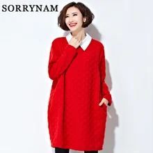 Maternity sweater autumn and winter maternity clothing plus size long sleeve sweater one piece dress pullover