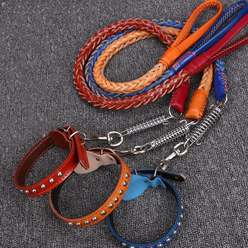 Pet Cat Puppy Dogs Leash Long PU Leather Leashes Solid Dog Walker Dog