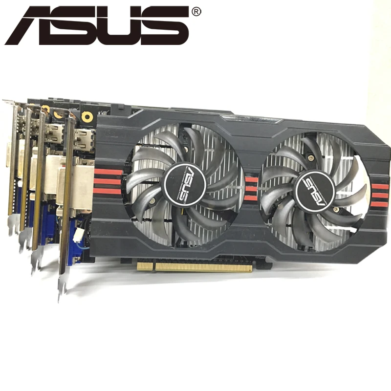 ASUS 4 штуки видеокарты GTX 750 Ti 2 Гб 128 бит GDDR5 видеокарты для nVIDIA Geforce GTX 750Ti используются VGA карты Hdmi Dvi