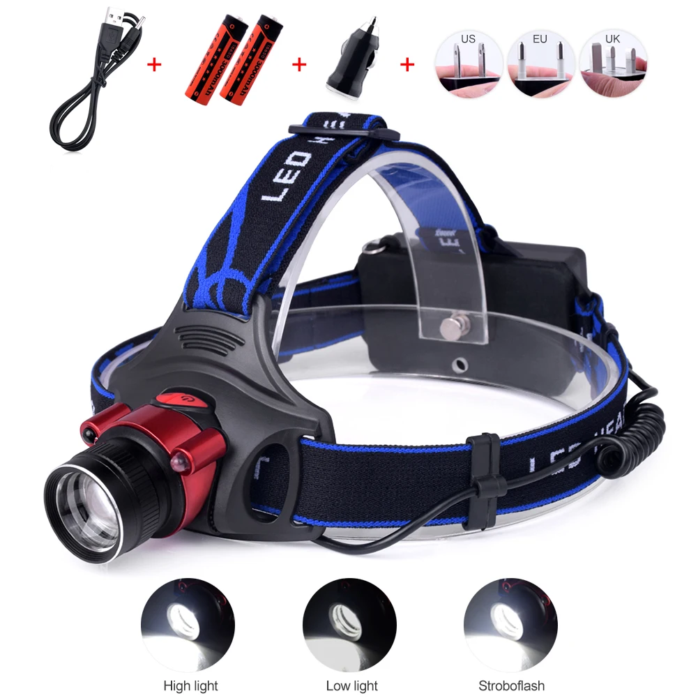 

TSLEEN Free Shipping! Rechargeable LED Headlamp Body Motion Sensor Headlight Camping Flashlight Head Light Torch Lamp With USB