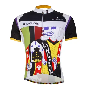 

Poker Pattern Men Colorful Short Sleeve Cicle Clothes Full Zipper Bike Jerseys Pro Ropa Ciclismo Size S-6XL