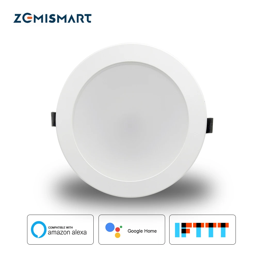 Zemismart 6 inch WiFi RGBCW Color Charging With Music for Home Party Led Downlight Ceiling Light Alexa Google Home Enable IFTTT