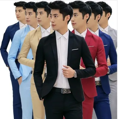 6 color Mens Fashion Solid Blazer British Style Single Button casual Slim Fit suit jacket male Blazers men coat Terno Masculino | Мужская
