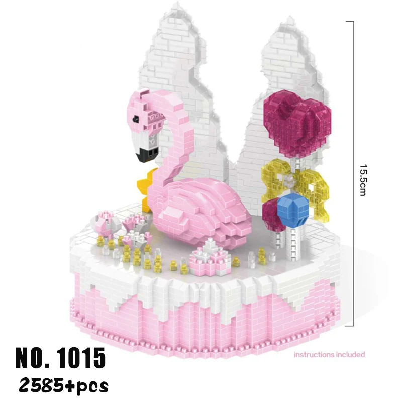 

DIY creators mini diamond micro building block happy birthday cake block bricks educational toys for children gifts brick
