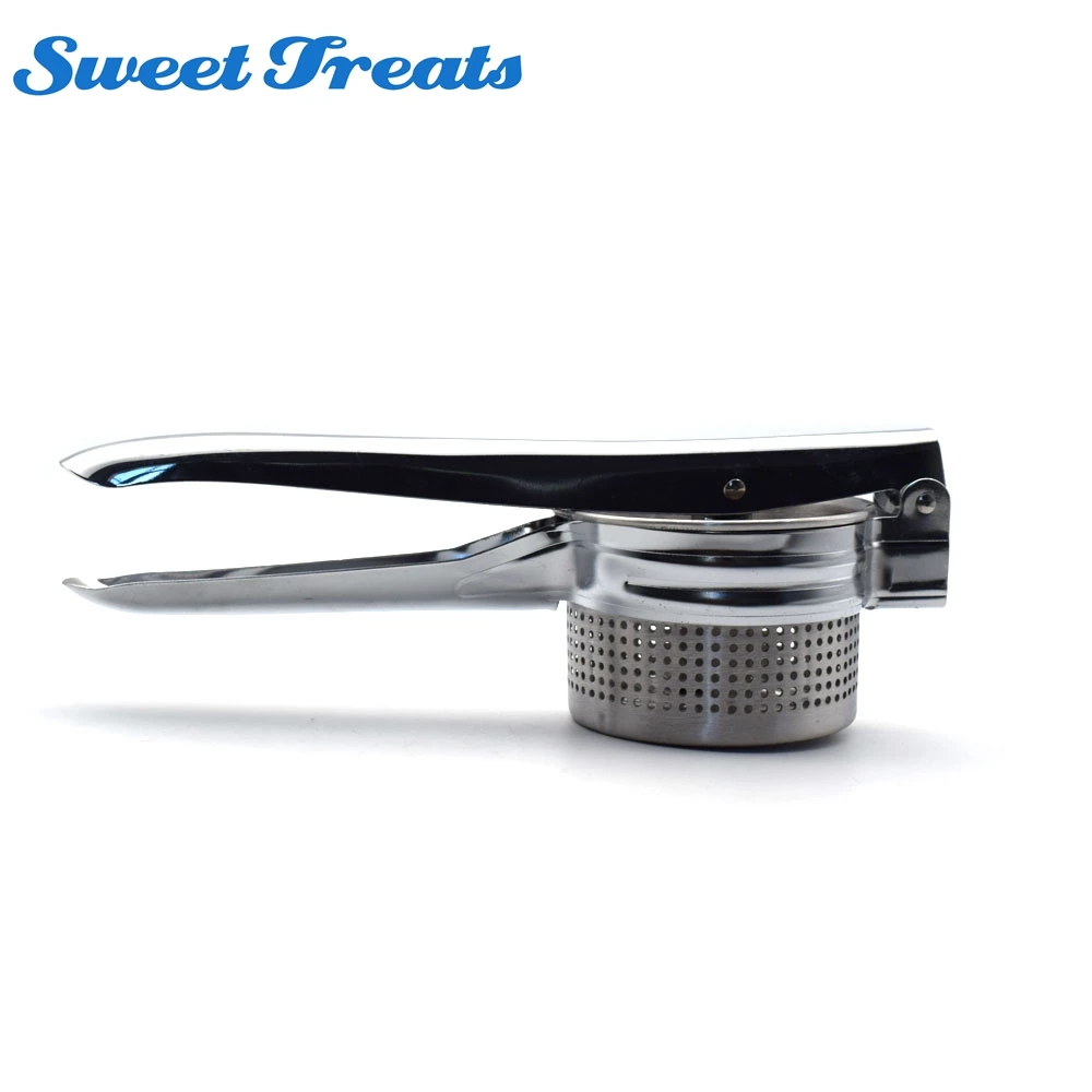 

Sweettreats Large Sturdy Stainless Steel Potato Ricer with 2 interchangeable disks Potato Masher