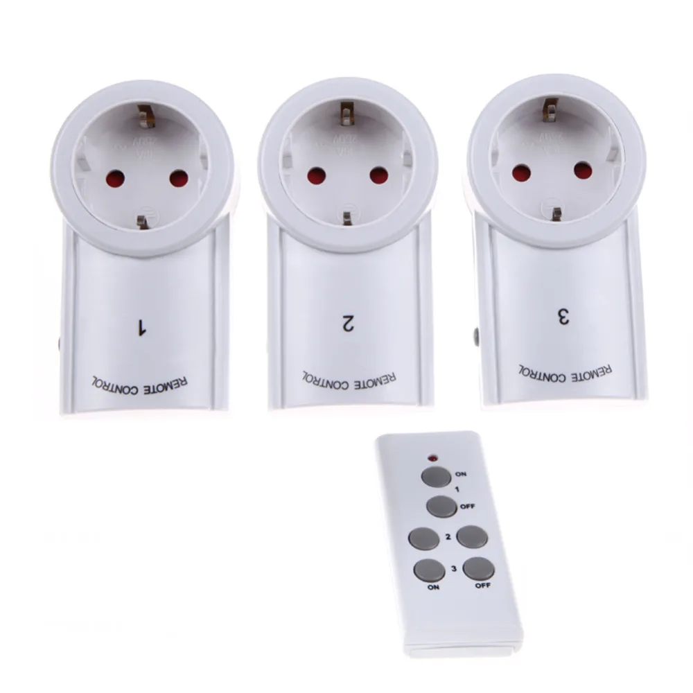 High Quality EU/US 3 Pack Wireless Remote Control Power Outlet Light