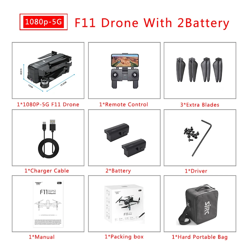 SJRC F11 PRO 5G Wifi FPV gps бесщеточный Квадрокоптер 25 минут время полета RC Дрон 1080 P/2 K HD камера с сумкой для хранения - Цвет: f11 2B portable bag