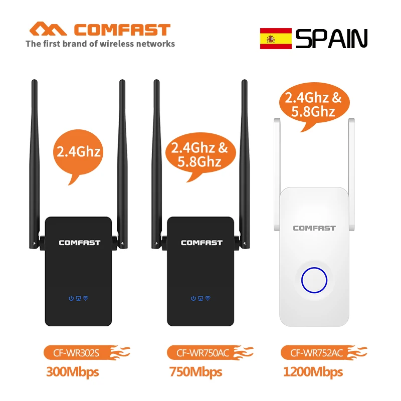 COMFAST 300M&750M&1200M Wi-fi repeater WiFi Signal Amplifier Wireless Router Wi Fi Range Extender Booster AP antenna Roteador EU COMFAST 300M&750M&1200M Wi-fi repeater WiFi Signal Amplifier Wireless Router Wi Fi Range Extender Booster AP antenna Roteador EU