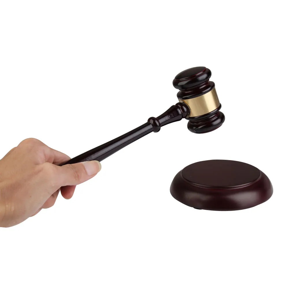 

Durable Wooden Handmade Craft Lawyer Judge Auction Hammer Wood Gavel Sound Block Court Decoration for Lawyer Judge Auction Sale