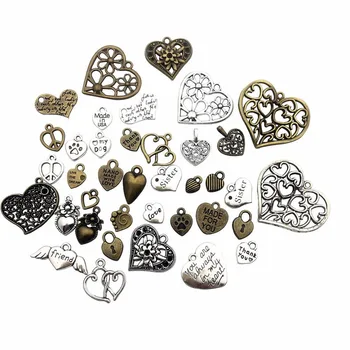 

65 Pcs Zinc Alloy Women Heart Valentine Wedding Charms Pendants Craft Supplies For Jewelry Findings Making DIY Necklace Bracelet