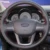 Trigo brillante Cuero Negro cosido A Mano Cubierta Del Volante para Kia K2 Kia Rio 2011-2013