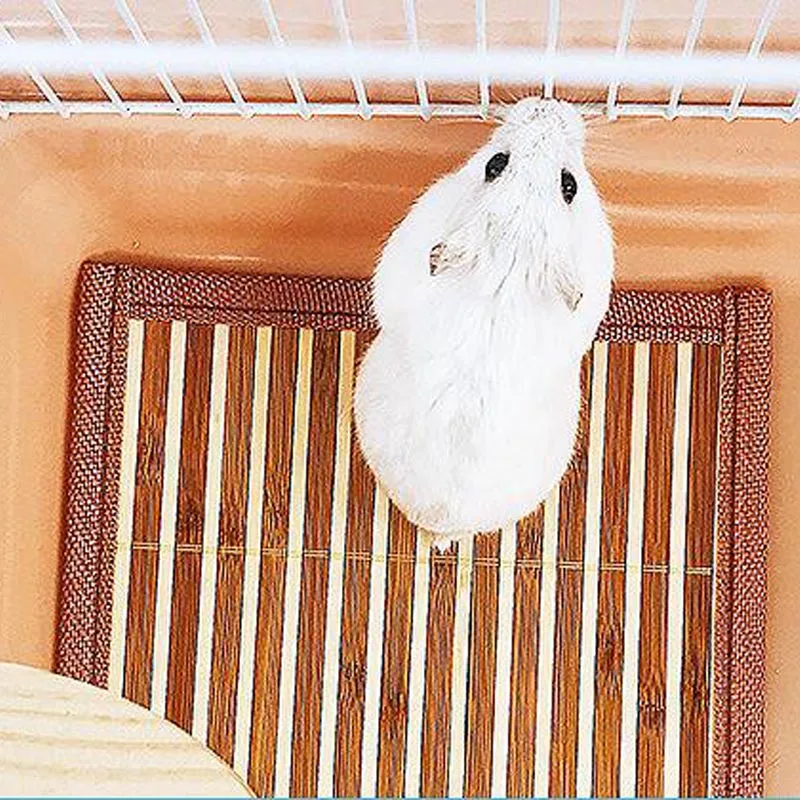 

Summer Hamster Sleeping Mat Pet Puppy Cool Bamboo Bed Mat Square Mat for Hedgehog Hamster Small Pet Supplies