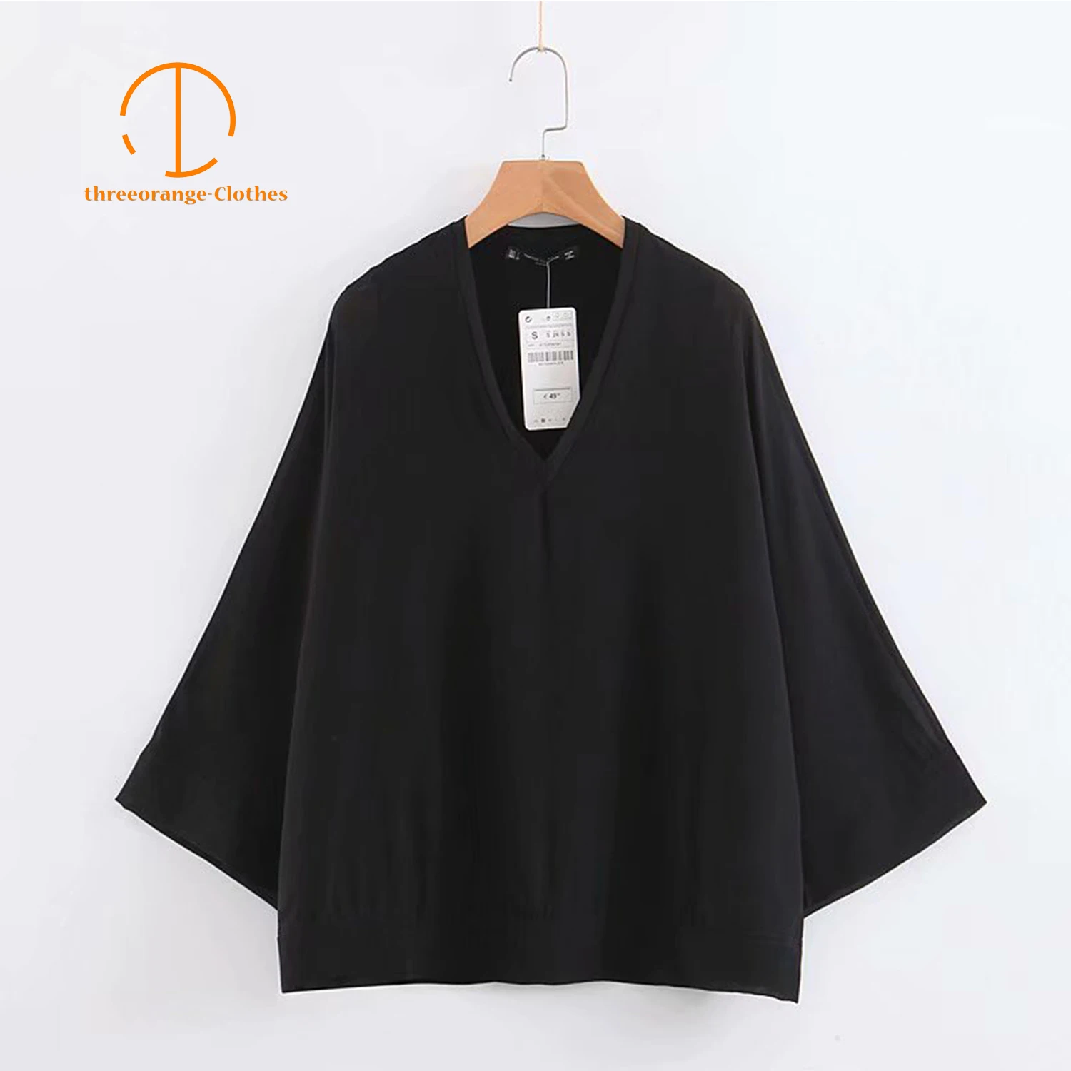 

Black Soft Chiffon blouse shirt women V neck see through thin fabric full sleeve Summer fashion Casual blouse femme tops blusas