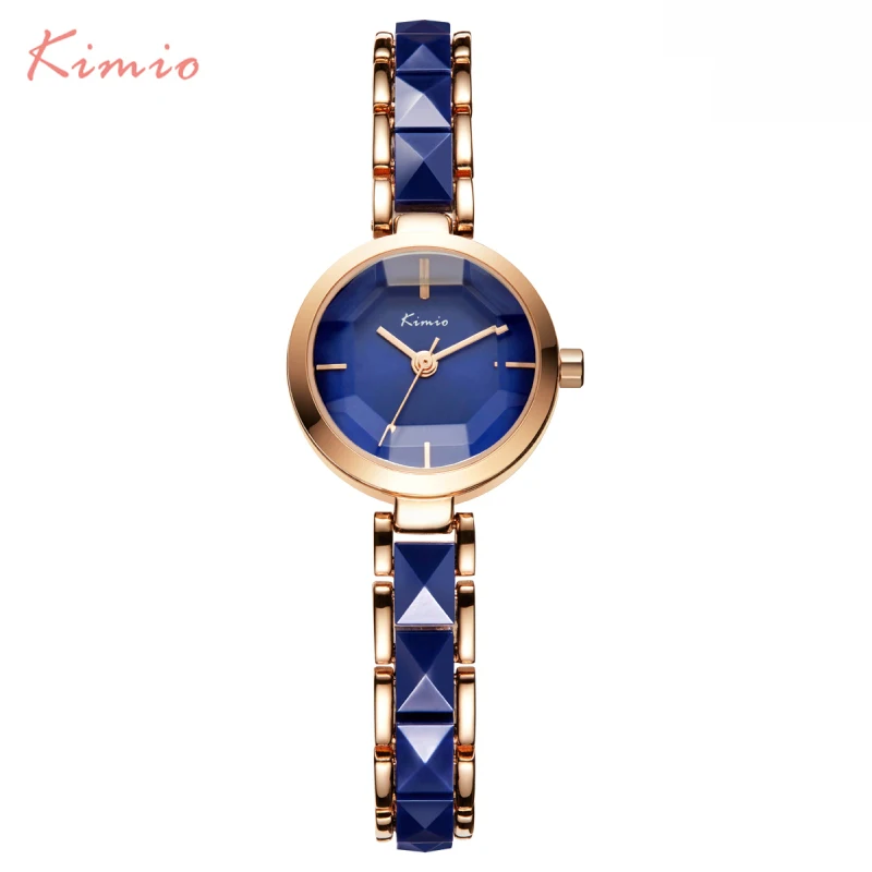 Женские кварцевые часы KIMIO с имитацией керамики золотого цвета|watch brand|watch brand