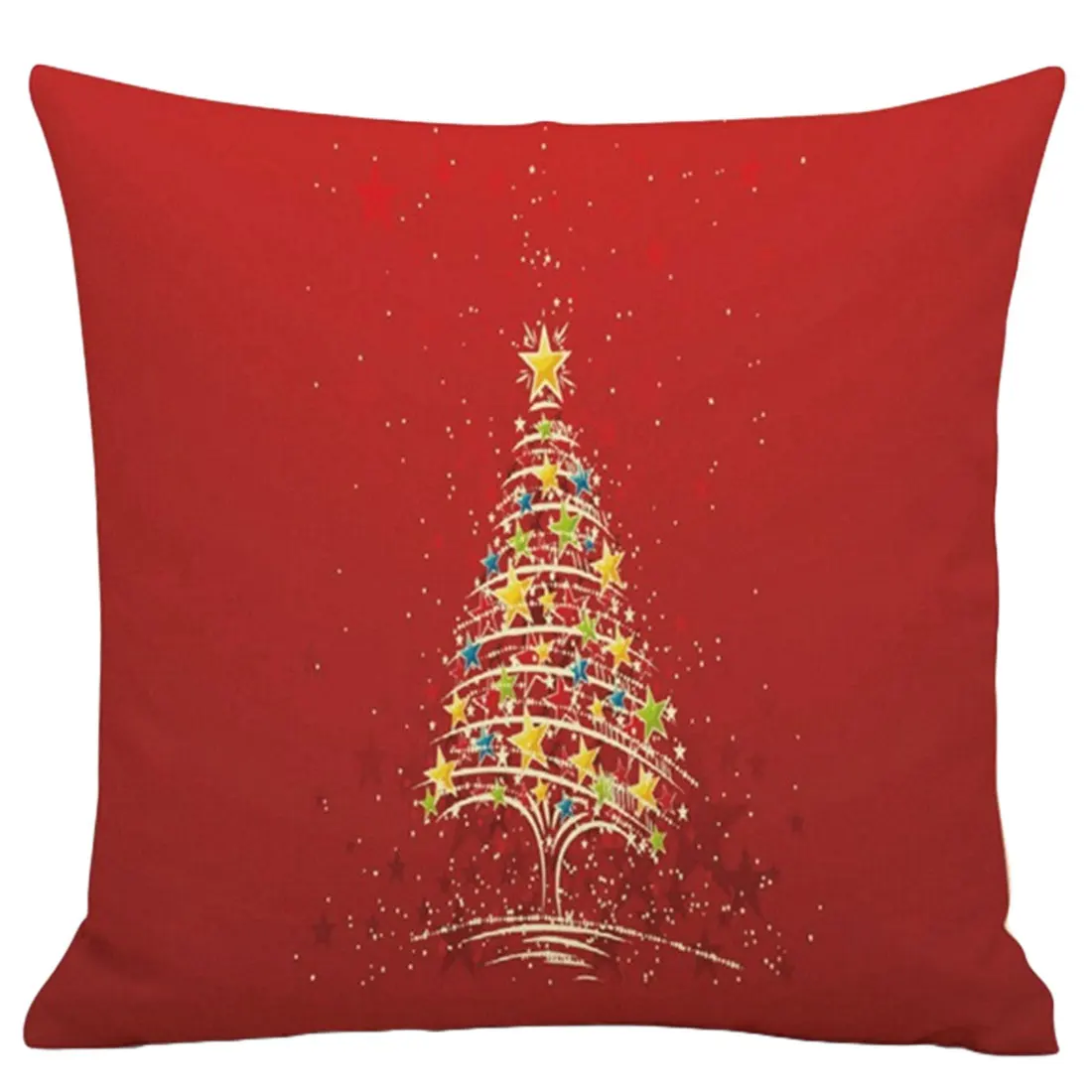 Декоративные подушки 45*45 см с новогодним Рождеством, рождественские украшения, наволочки для дома, красная квадратная мультяшная Рождественская елка из льна - Цвет: 1