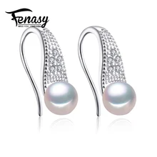 Ювелирные изделия из жемчуга FENASY, жемчужные серьги-гвоздики, серьги из серебра 925 пробы для женщин в коробке, винтажные этнические серьги