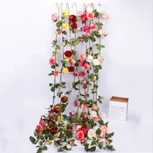 Handmade Rose 153CM Artificial Rose Flower Ivy Vine Wedding Decor Silk Fake Flowers String for Home Hanging Garland 8 Colors Handmade Rose 153CM Artificial Rose Flower Ivy Vine Wedding Decor Silk Fake Flowers String for Home Hanging Garland 8 Colors