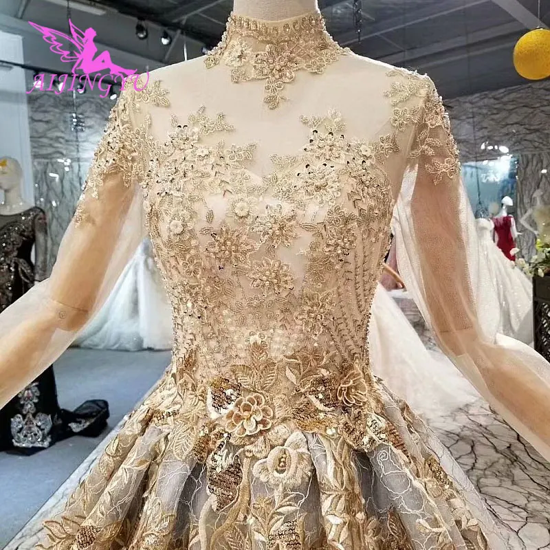 

AIJINGYU Long Sleeve Muslim Wedding Dress Where To Shop For Gowns Fat Attire Train Woman 2018 Amazing Wedding Gowns