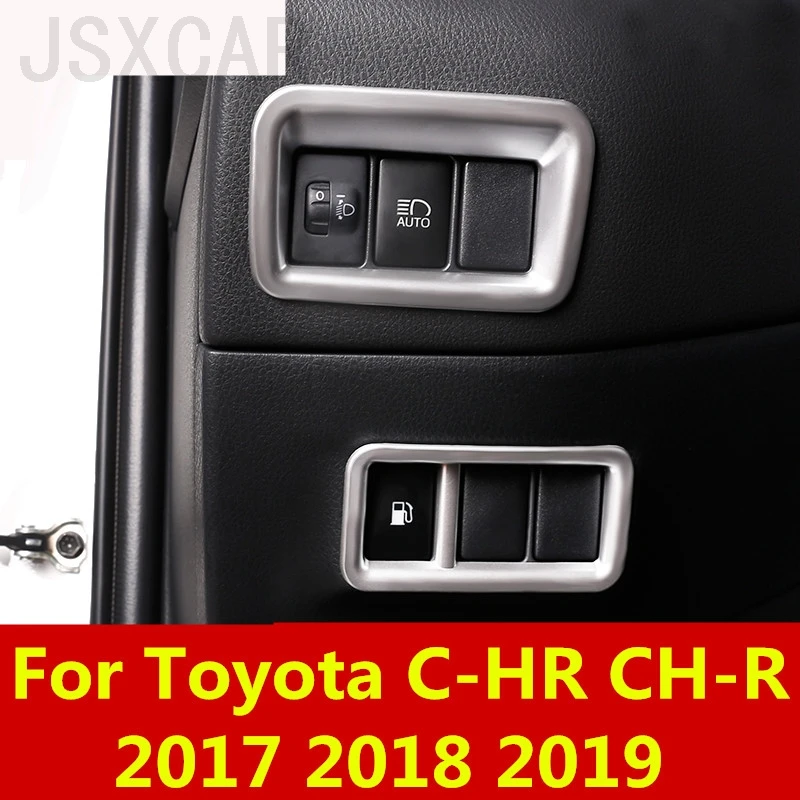 

High-quality ABS Chrome Headlight adjustment sequins decorative frame Interior decoration For Toyota C-HR CH-R 2017 2018 2019