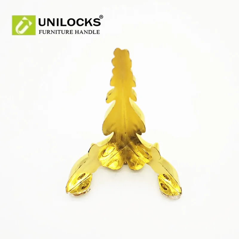 Unilocs 4 шт. 65 мм* 42 мм деревянная коробка Золотые ноги угол протектор треугольник декоративный кронштейн для мебельной фурнитуры пластик