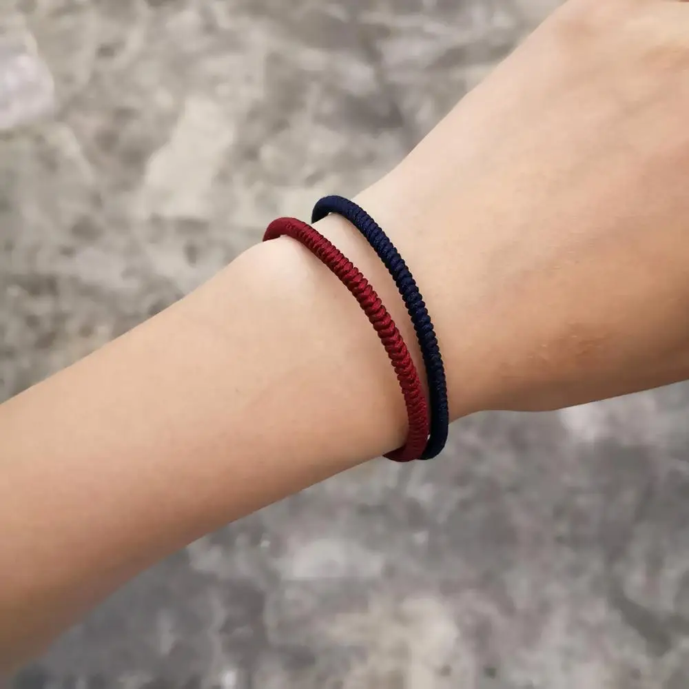 

New 2 Colors Tibetan Buddhist Lucky Woven Bracelets & Bangles for Women Men Adjustable Handmade Knot Rope Couple Wish Jewelry