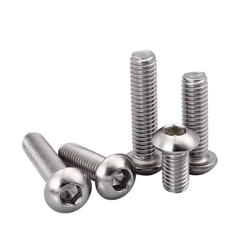 

10Pcs M5M6 304 stainless steel round head/inner hexagon screw/half cup screw/mushroom head bolt