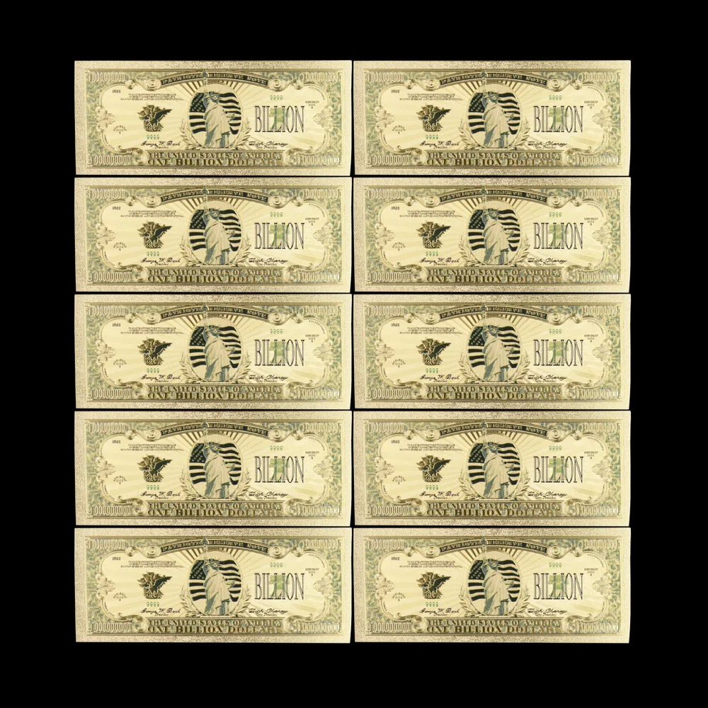 10 шт. США золотые банкноты 100 долларов деньги в 24 к золотые пластины коллекция банкнот и поддельные бумаги для денег подарки - Цвет: style 9