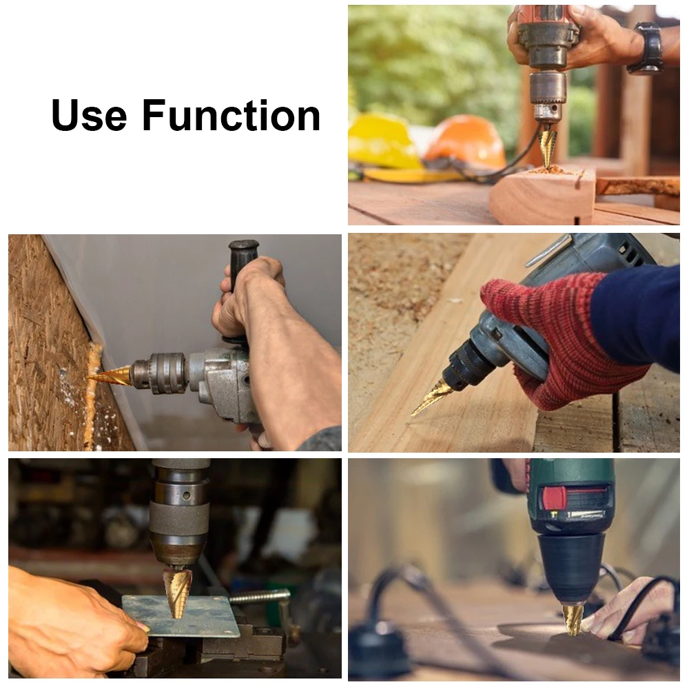 Jelbo 3pcs Cone Drill Step Drill Bits 4-12/20/32mm High Speed Steel Step Drill for Metal Woodworking Titanium Step Bit Jelbo 3pcs Cone Drill Step Drill Bits 4-12/20/32mm High Speed Steel Step Drill for Metal Woodworking Titanium Step Bit